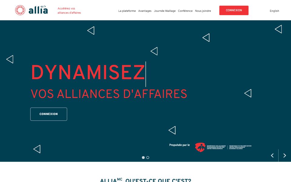 Page d'accueil de Allia