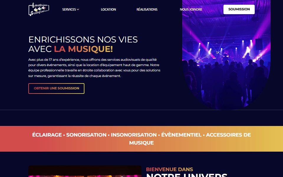 Page d'accueil de Gauthier Musique