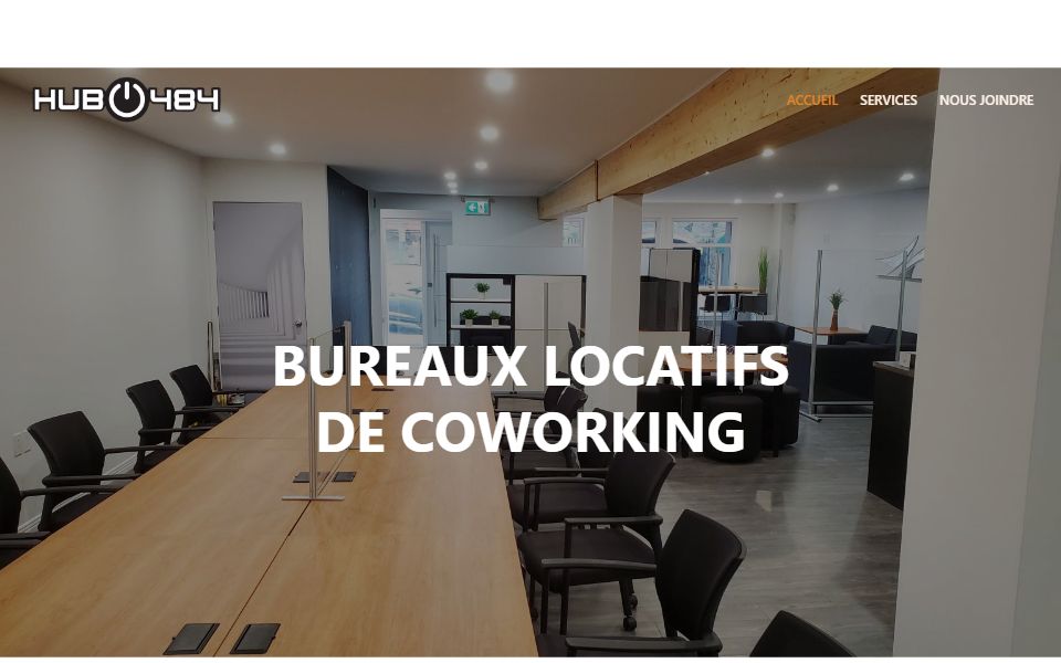 Page d'accueil de Hub484