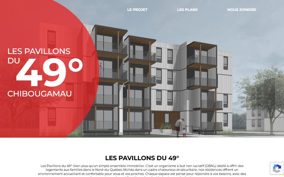 Page d'accueil de Les Pavillons du 49e