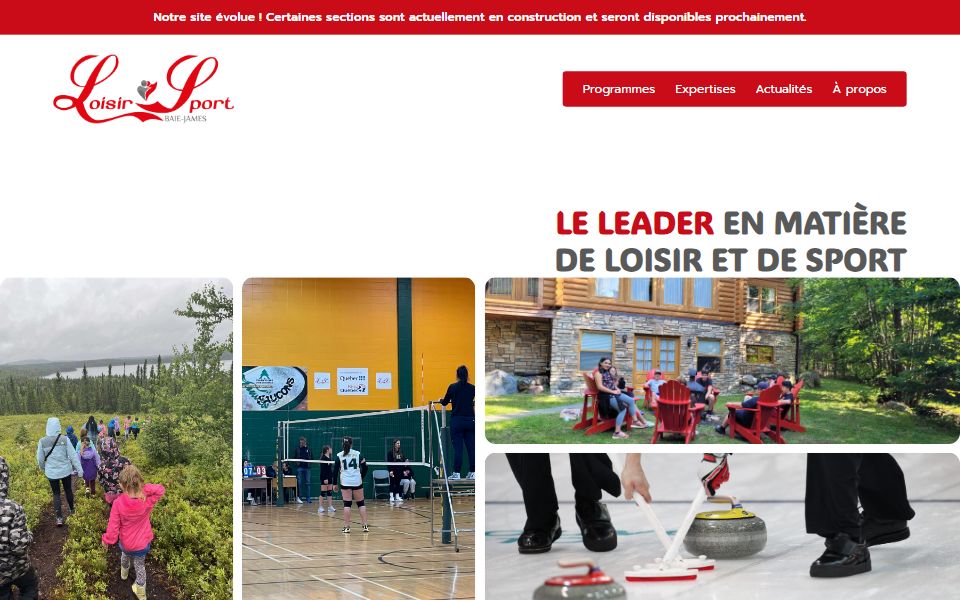 Page d'accueil de Loisir Sport Baie-James