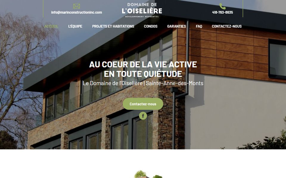 Page d'accueil de Domaine de l’Oiselière