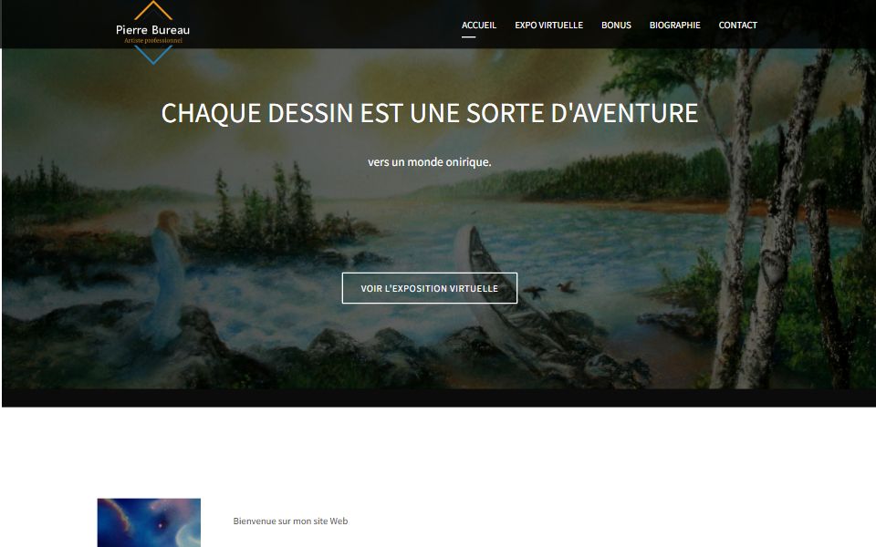 Page d'accueil de Pierre Bureau, pastelliste